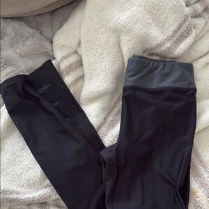 Black Leggings with Gray Waistband